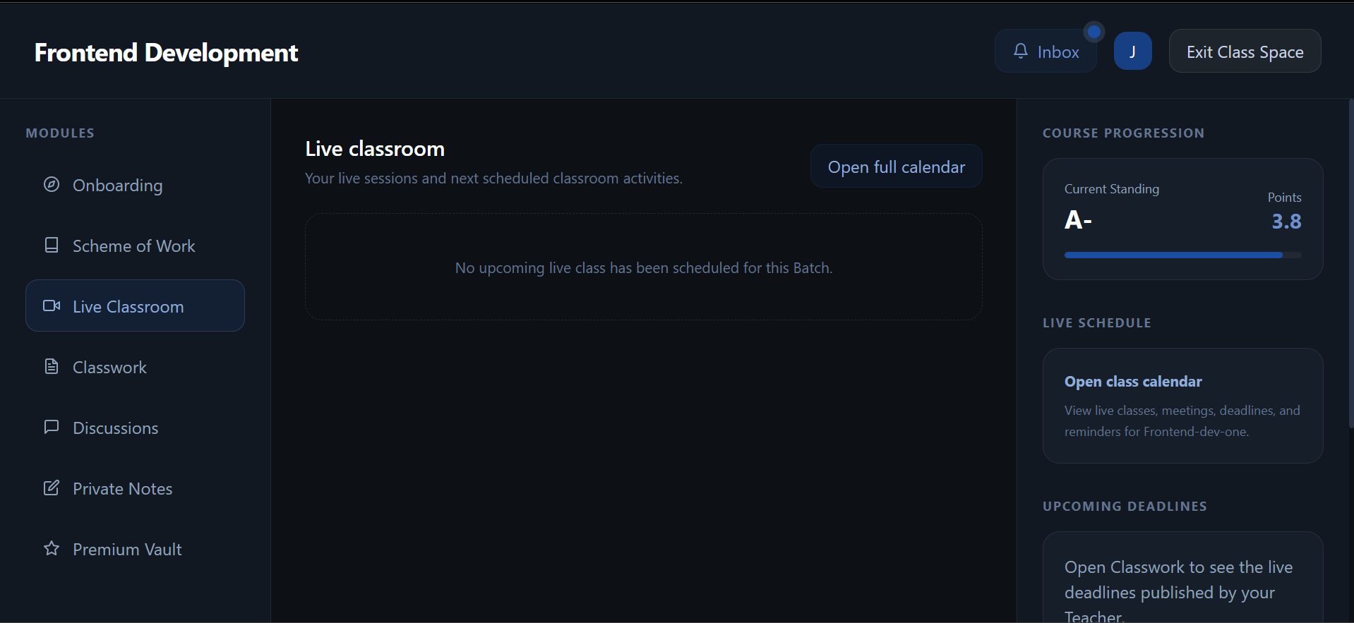 Arcona Academy OS live classroom