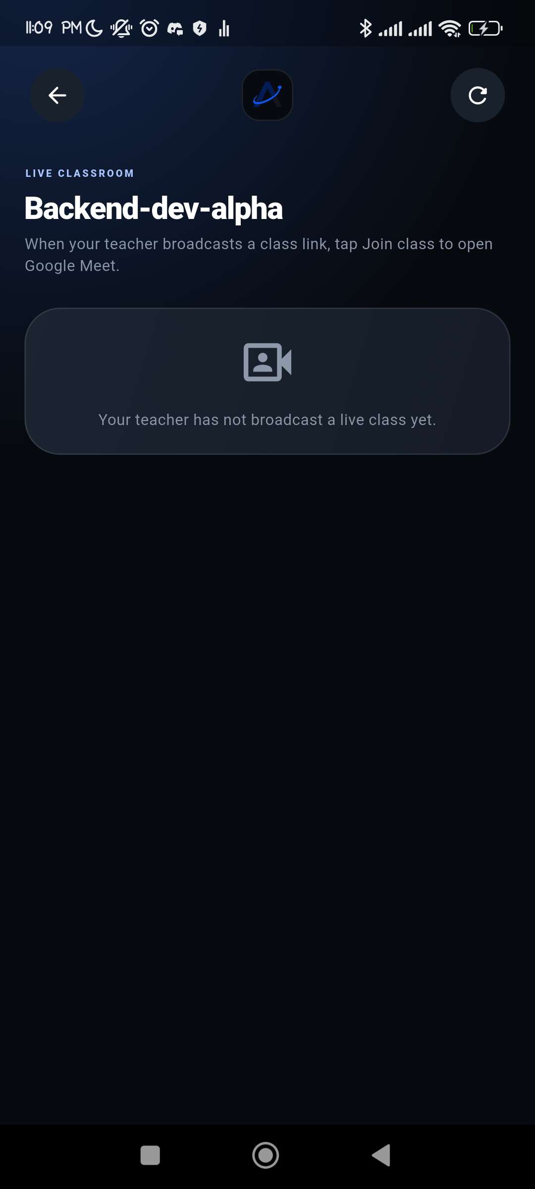 Join a live class in Arcona OS mobile